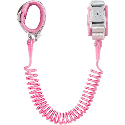 Fzbjayoon anti-lost wrist chain pink 8.2 ft front view