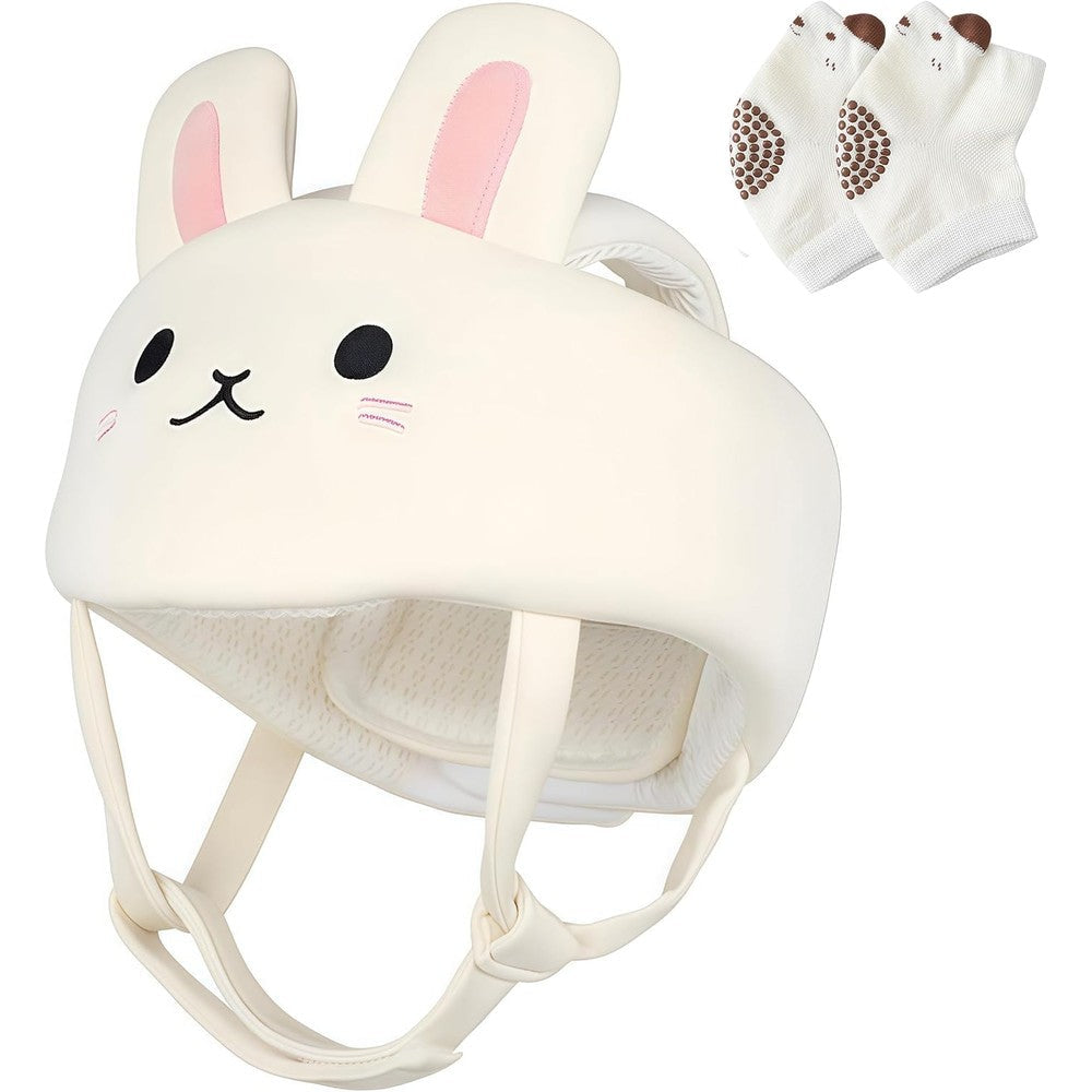 Corstae Baby Head Protector front view with bunny ears