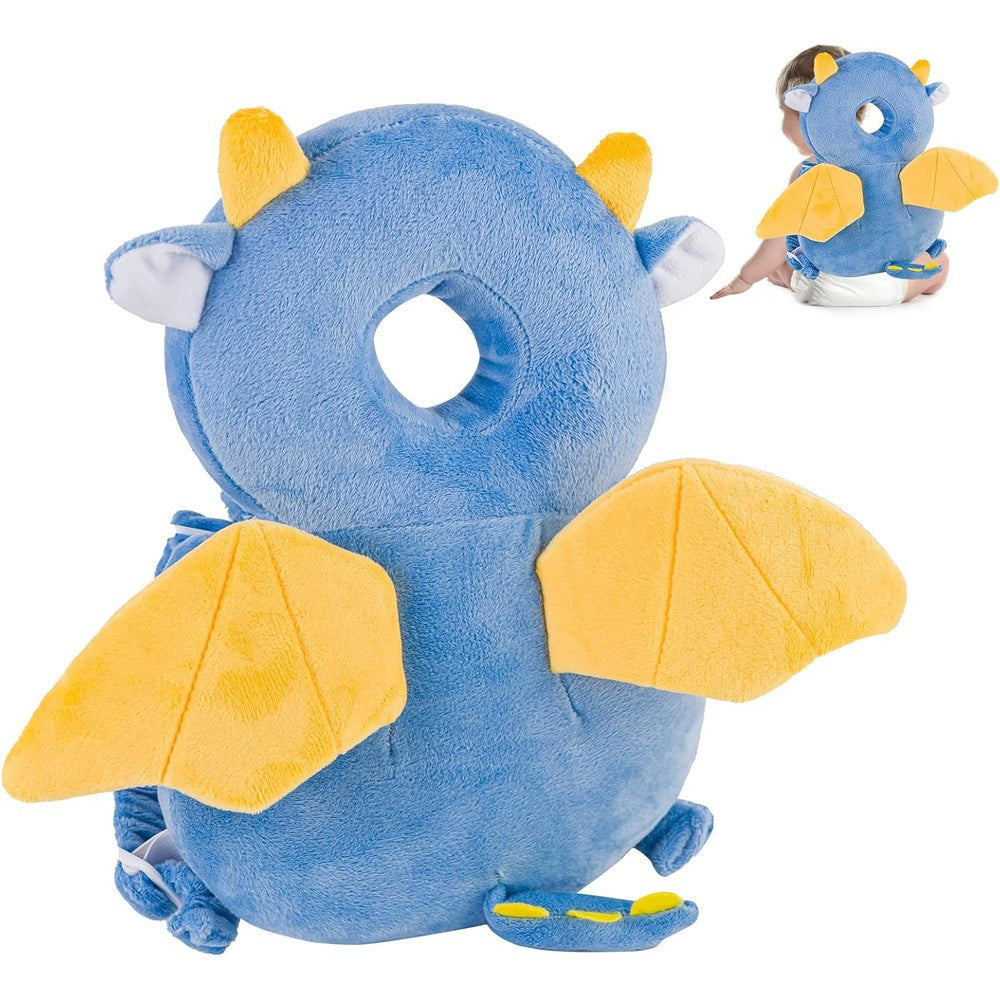 Auirshiky Baby Head Protector Backpack dragon design front view