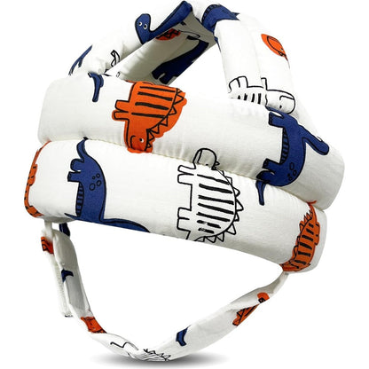 Reflyaway Baby Head Protector Helmet For Crawling And Walking, Adjustable Infant Safety Cap With Soft Cushion For Toddlers, Dinosaur Design - Image 1