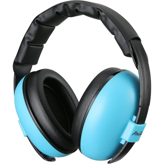 ProCase baby noise cancelling headphones blue front view