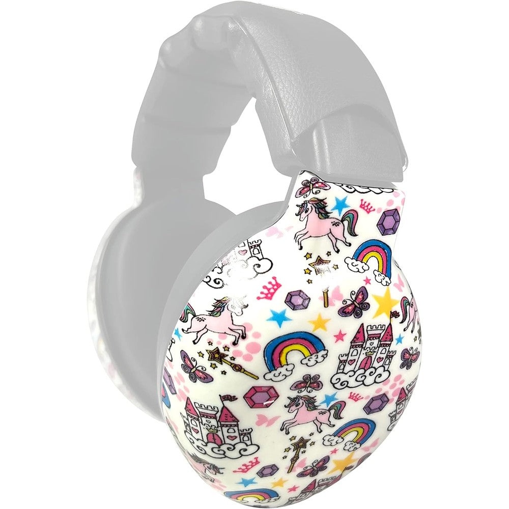 ZIPZ magnetic shells front view on toddler noise cancelling earmuffs