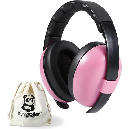 PandaEar baby noise cancelling headphones pink front view