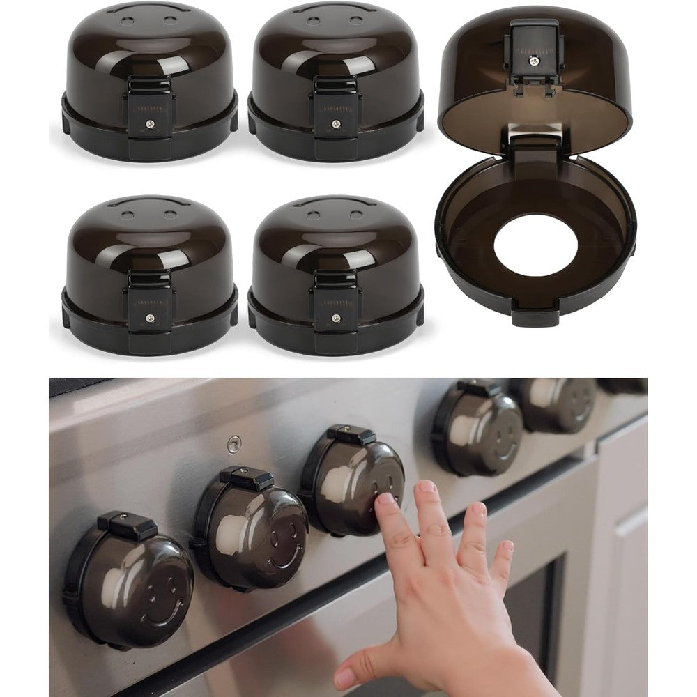 Bates stove knob safety covers 5 pack black front view