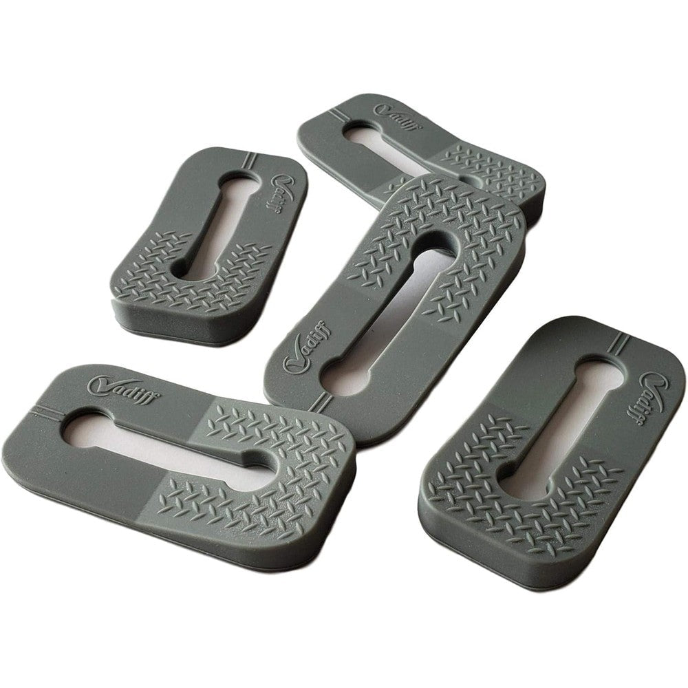 Vadiff gas stove knob locks gray silicone 5 piece set front view