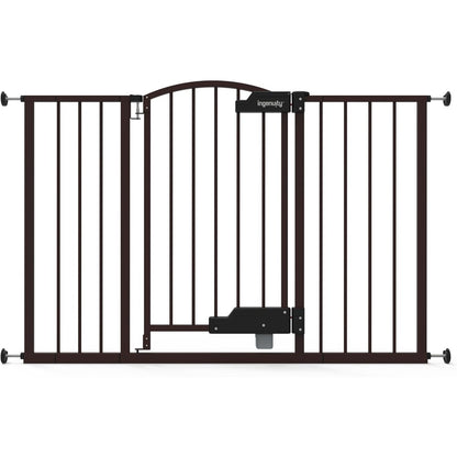 Ingenuity Thruway hands free baby gate front view in espresso finish