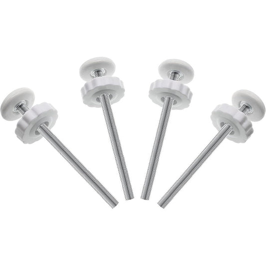 Pafowo universal baby gate threaded spindle rod four piece set front view showing white silicone pads.