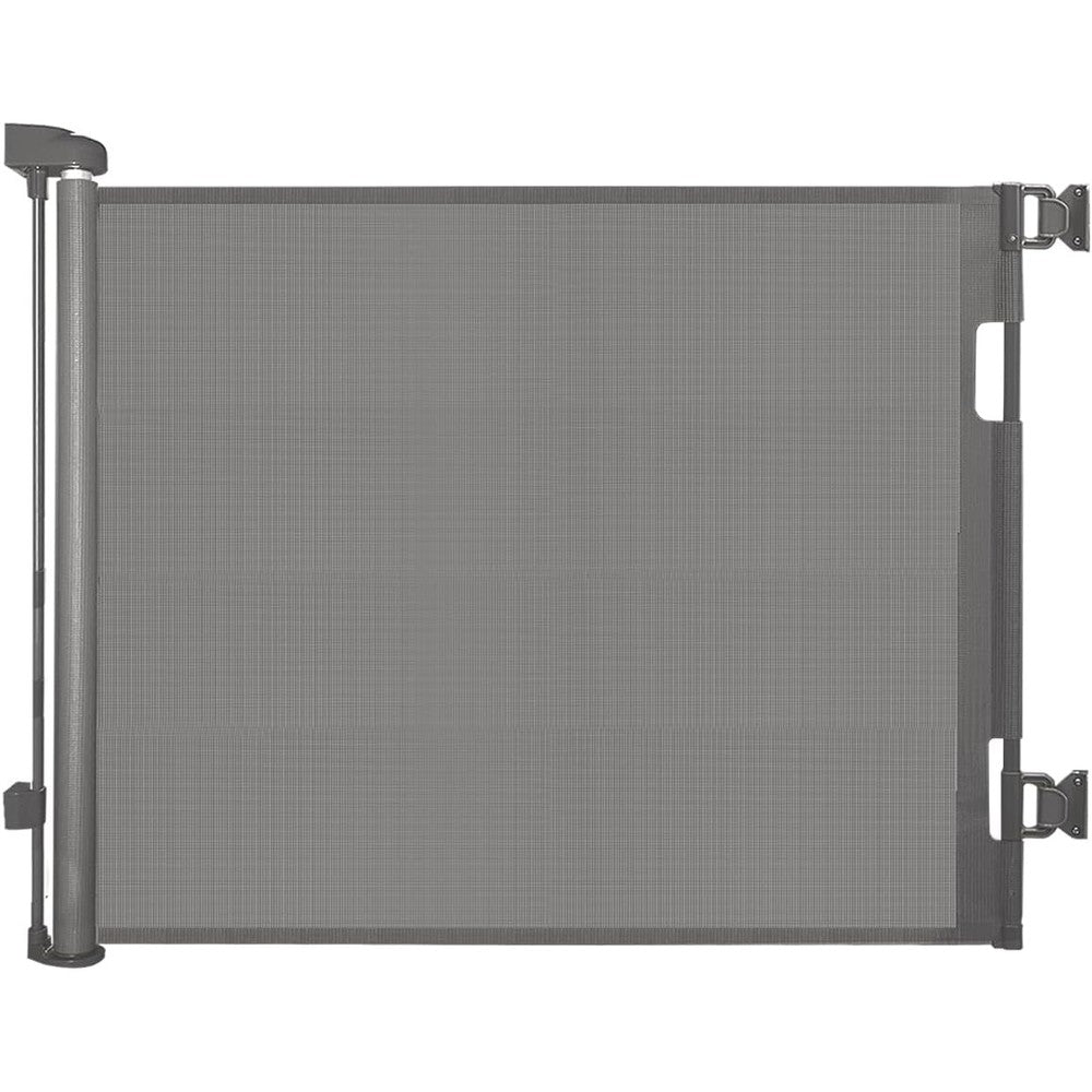 DEAR LOV Retractable Baby Gate front view installed in a modern hallway doorway
