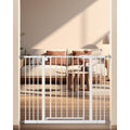 Keny baby gate for stairs front view white metal safety barrier in doorway