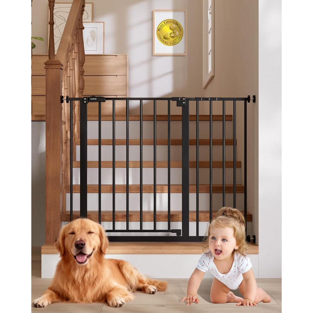 InnoTruth safety baby gate front view installed in a modern doorway