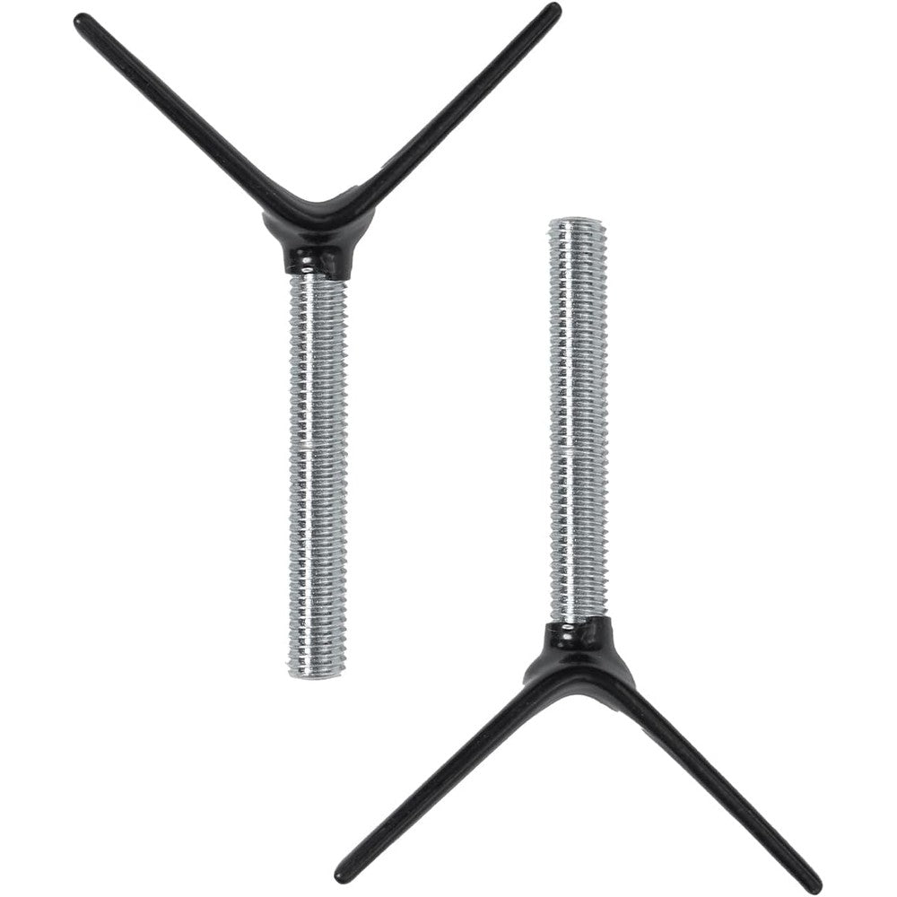 COMOMY pet gate stair banister adapter Y-spindle rods front view showing pressure mount design