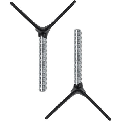 COMOMY pet gate stair banister adapter Y-spindle rods front view showing pressure mount design