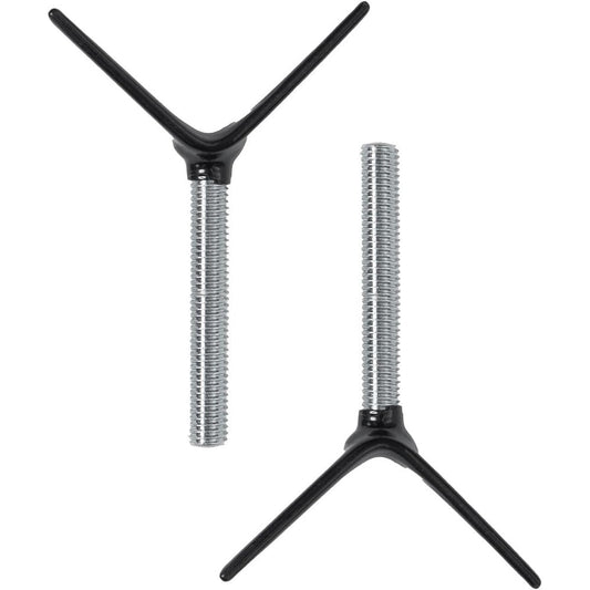 COMOMY pet gate stair banister adapter Y-spindle rods front view showing pressure mount design