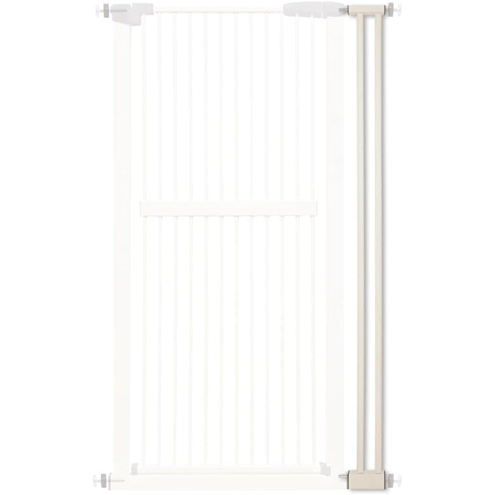 Lumizone extra tall cat gate extension kit cream front view pressure mounted setup