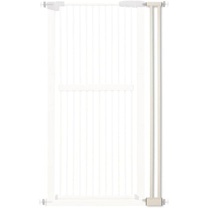 Lumizone extra tall cat gate extension kit cream front view pressure mounted setup