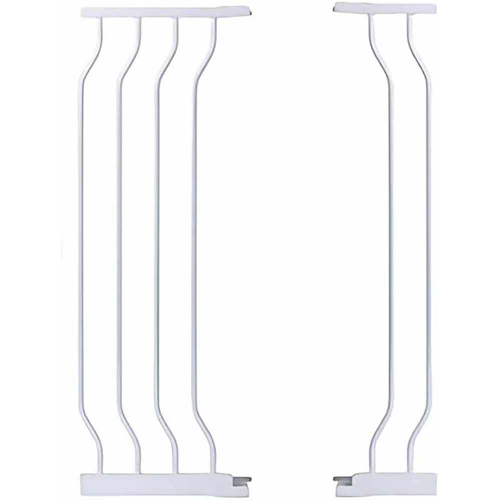 COMOMY Gate Extension with Adjustable Cat Door white front view premium alloy steel pet barrier expansion panels