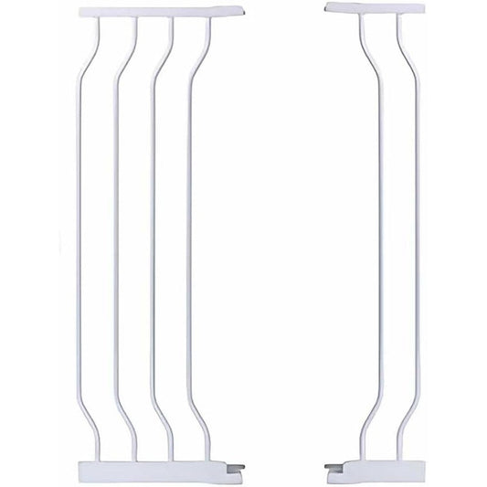 COMOMY Gate Extension with Adjustable Cat Door white front view premium alloy steel pet barrier expansion panels