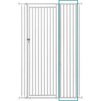 Richell Cat Safety Gate Width Extension front view showing white steel vertical bars for pet barrier expansion.