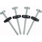 PAFOWO universal baby gate threaded spindle rod front view showing four black replacement bolts