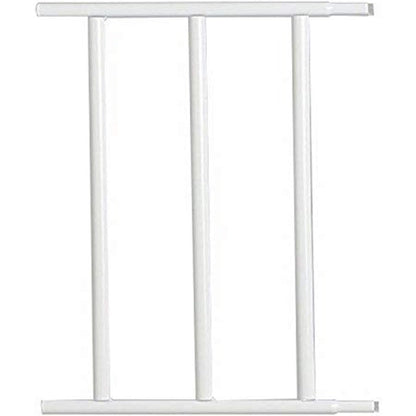 Carlson Pet Products Extension Kit for Mini Pet Gate front view showing the 6 inch white steel bar framework.