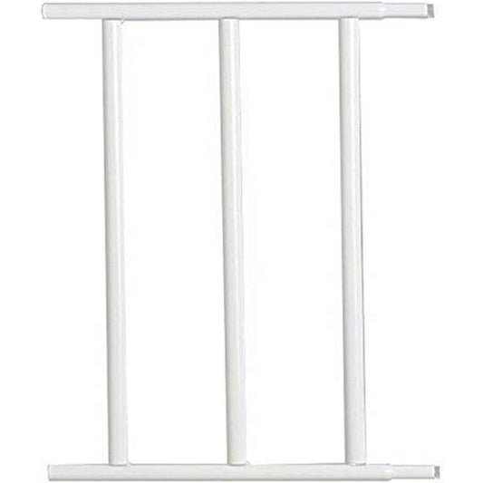 Carlson Pet Products Extension Kit for Mini Pet Gate front view showing the 6 inch white steel bar framework.