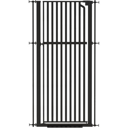 Senneny 63 inch extra tall cat gate front view installed in a doorway.