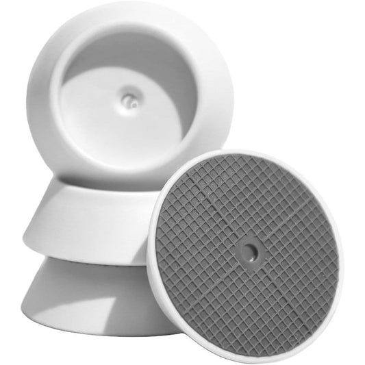 PAWOAH baby gate wall protector front view showing durable white plastic design