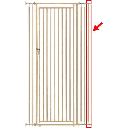 Richell USA Cat Safety Gate Extension in beige front view showcasing durable steel bar design for indoor pet protection.