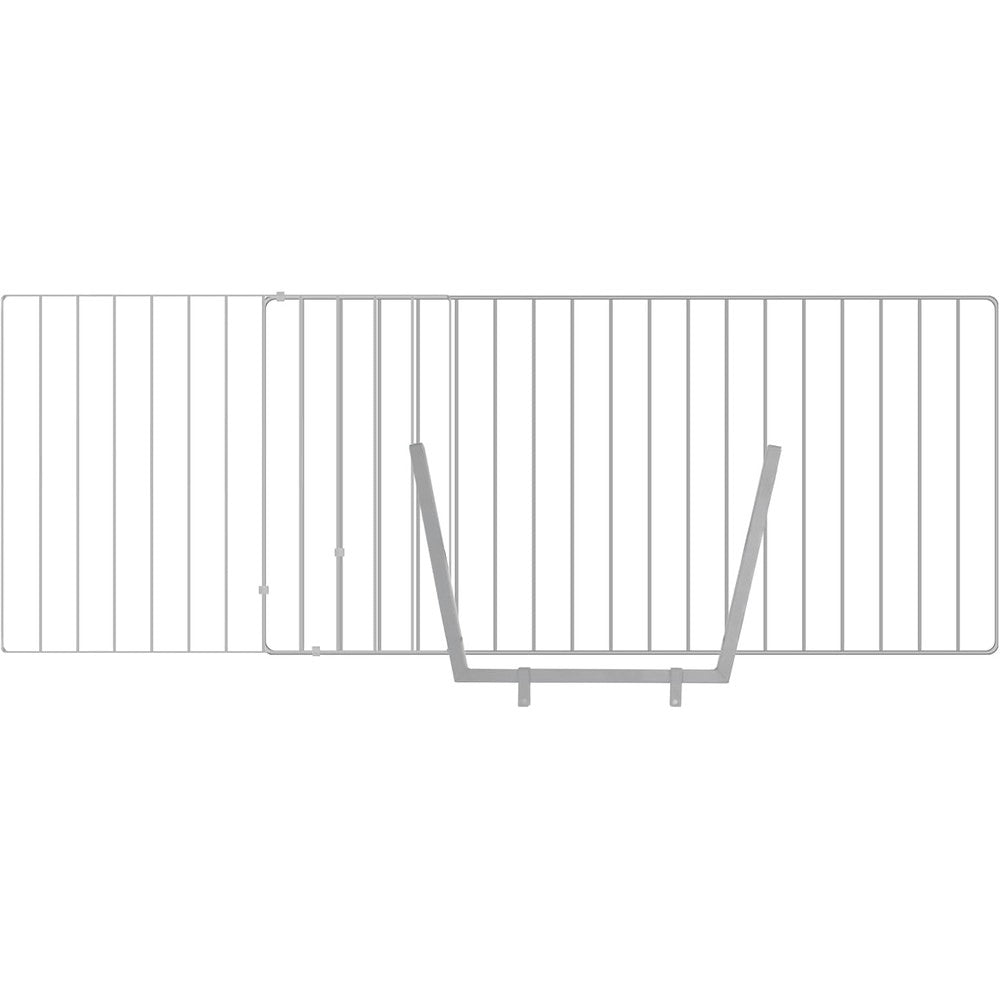 SHYUJAJIE gate taller extension front view showing the white steel safety barrier frame for home childproofing