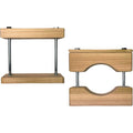 Cardinal Gates RCSC Round and Square Banister Clamp Kit front view showing solid wood components for no-hole baby gate mounting.