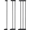 COMOMY extra tall pressure mounted pet gate width extension front view in black steel