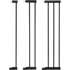 COMOMY extra tall pressure mounted pet gate width extension front view in black steel