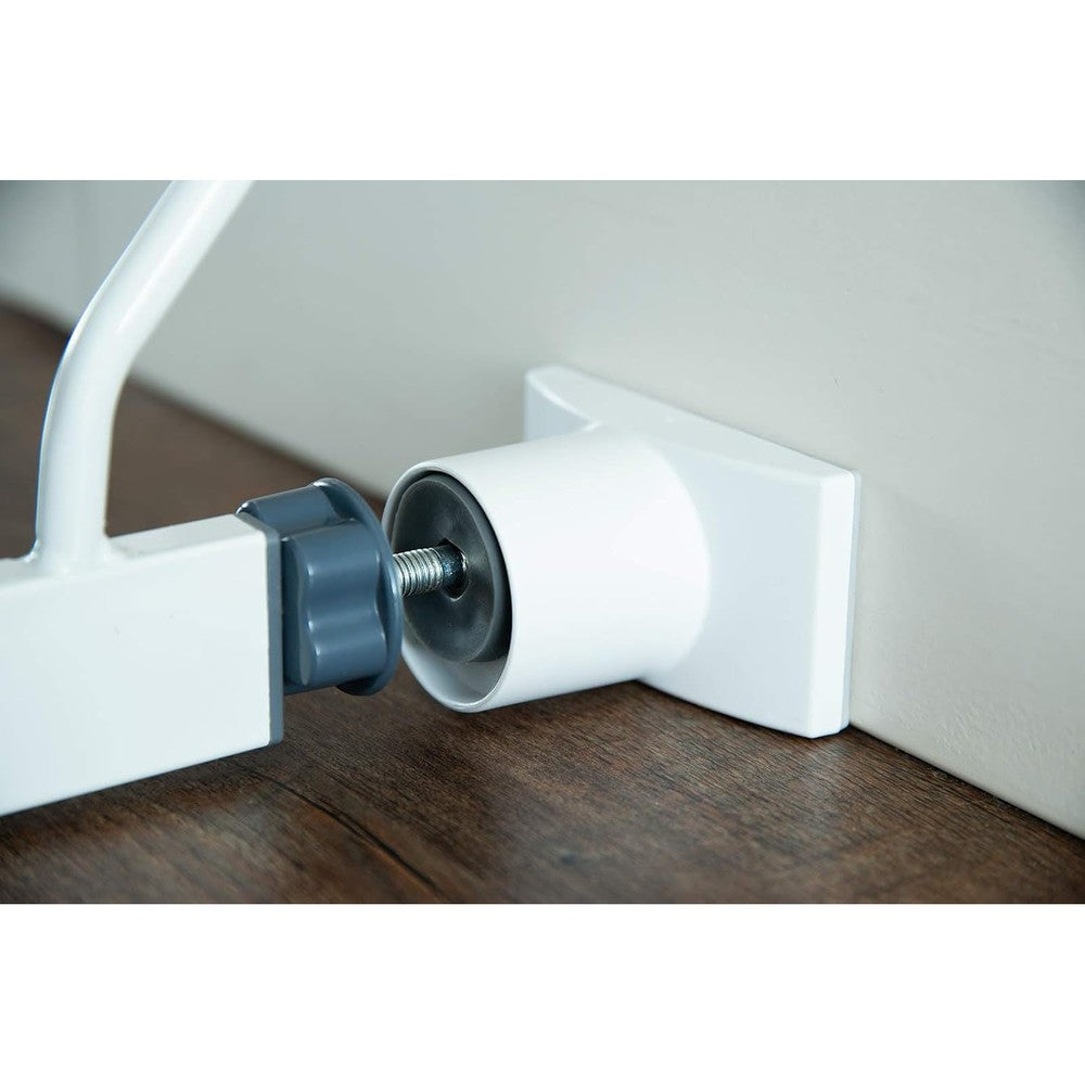 Wall Nanny baby gate extension guard front view showcasing the four inch extension design for home safety gates.