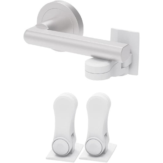 Inaya Child Proof Door Lever Lock, Baby Proofing Door Handle Lock, Minimalist Design, 3M Adhesive And No Drilling Needed, 2 Pack - Image 1