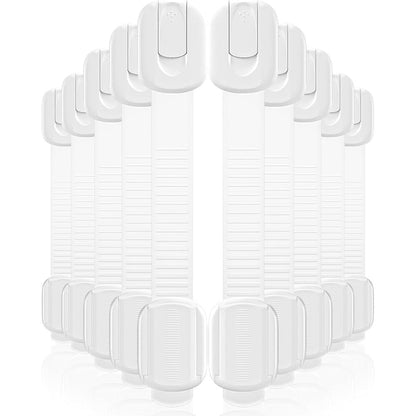 Roocickee 10 pack baby safety cabinet locks with adjustable straps