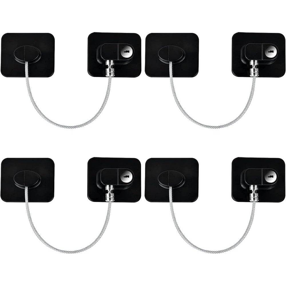 Yeya upgraded refrigerator locks 4 pack with keys front view