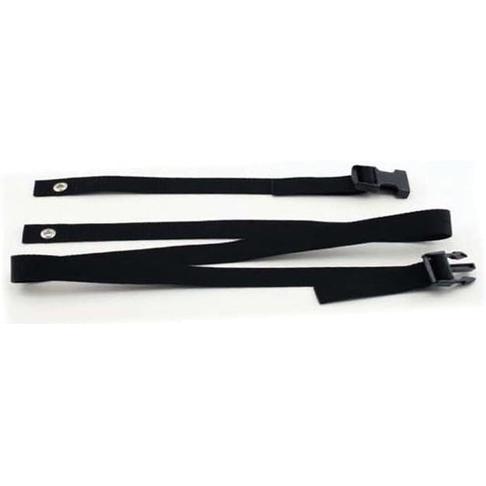 Ready America Travel Television Safety Straps front view showcasing heavy duty black anti tip wall anchors.
