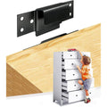 Montane furniture wall anchors front view showing premium black metal safety brackets.