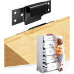 Montane furniture wall anchors front view showing premium black metal safety brackets.