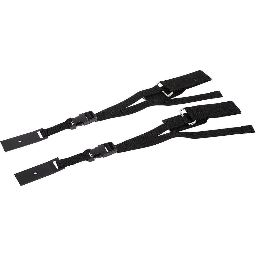 Ready America QuakeHOLD universal flat screen television safety straps front view showing heavy duty black nylon construction.