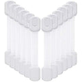 Vkania baby proofing cabinet strap locks front view showing adjustable white child safety latch on kitchen cabinet doors