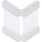 Vkania baby proofing cabinet strap locks front view showing adjustable white child safety latch on kitchen cabinet doors