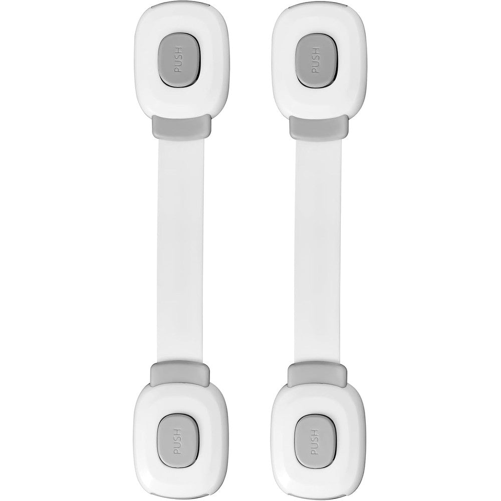 Fursafe&Q baby cabinet locks front view showing grey adhesive child safety straps