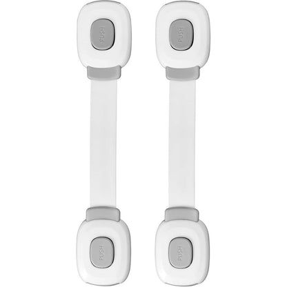 Fursafe&Q baby cabinet locks front view showing grey adhesive child safety straps