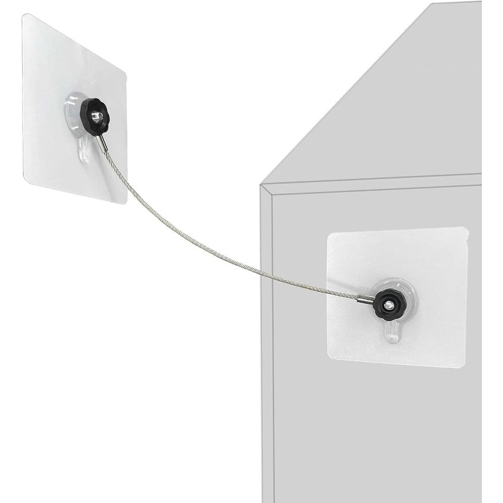 Omypuehen stainless steel furniture straps baby proofing kit front view showing six silver metal cables