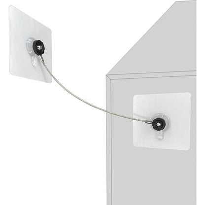 Omypuehen stainless steel furniture straps baby proofing kit front view showing six silver metal cables