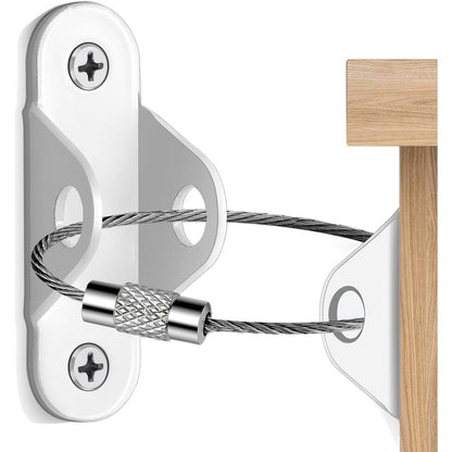 Ougourim anti tip furniture anchors 10 pack front view white baby proofing straps.