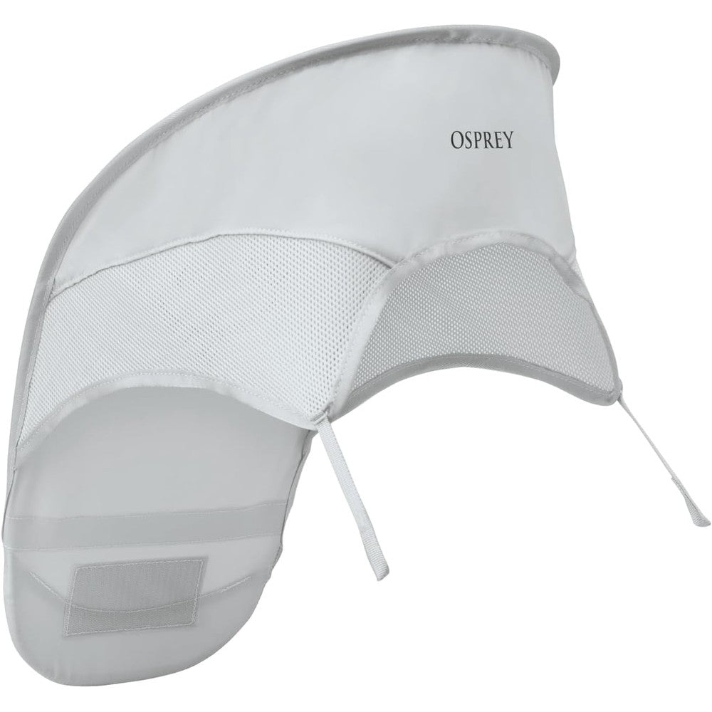 Osprey Poco LT Child Carrier Backpack Sunshade in Silver front view