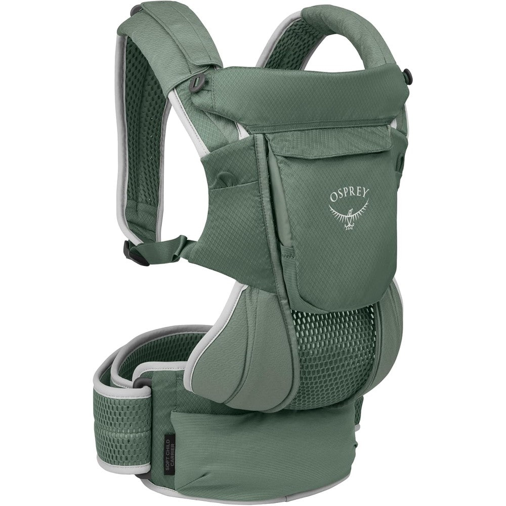 Osprey Poco Soft Convertible Baby Carrier in Koseret Green front view