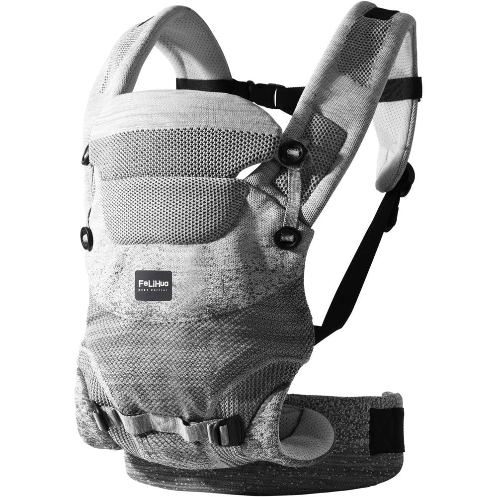 Fe Li Hua Ergonomic 4-in-1 Baby Carrier front view grey
